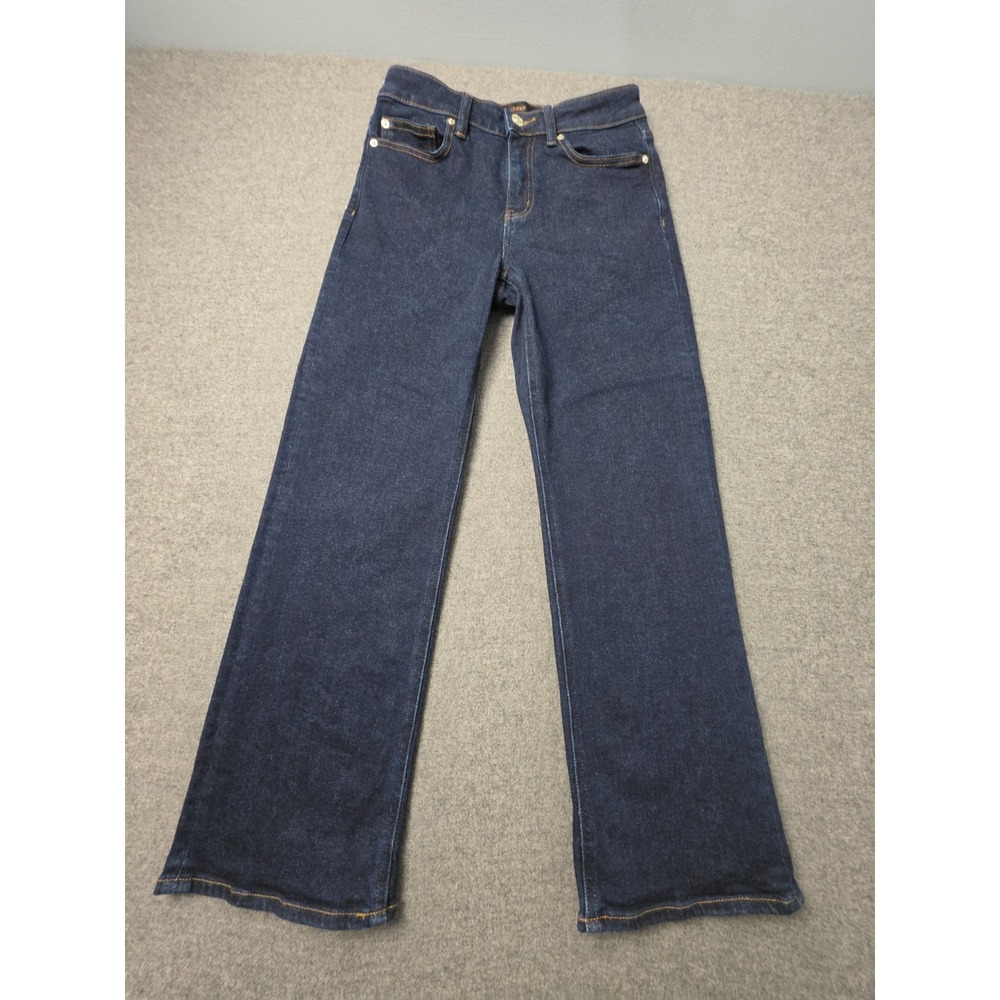 Quince Jeans Womens Size 26 Blue Denim Organic Cotton Dark Wash Stretch Wide Leg